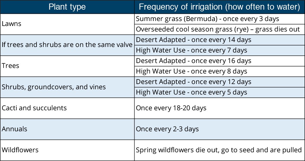 June watering schedule
