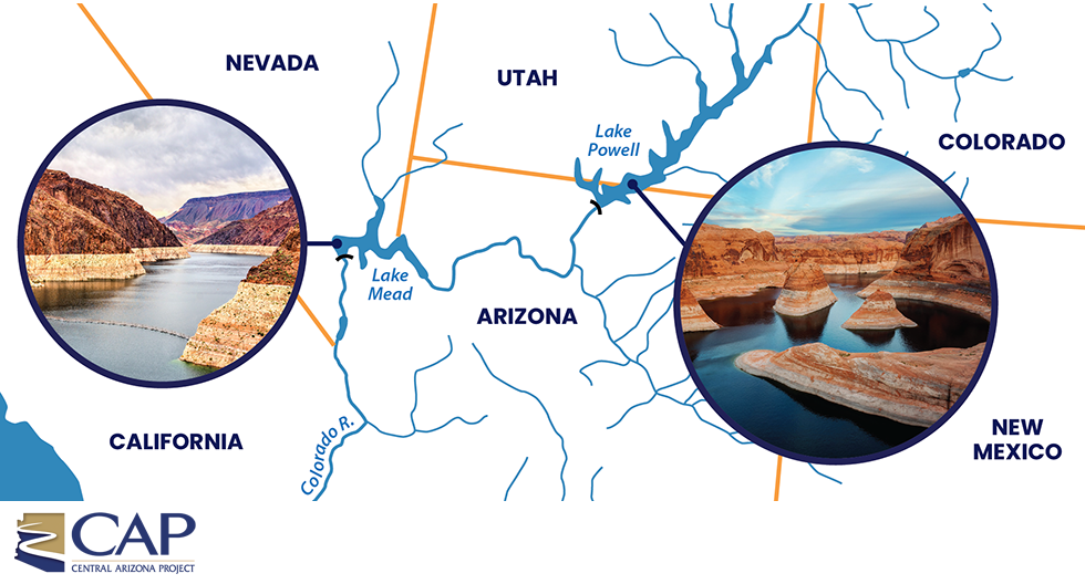 Lake Powell And Lake Mead Locations Copy